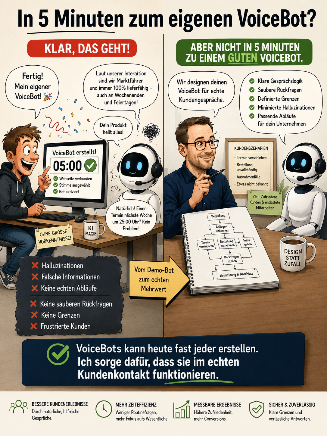 Professioneller KI-Sprachassistent statt 5-Minuten-VoiceBot