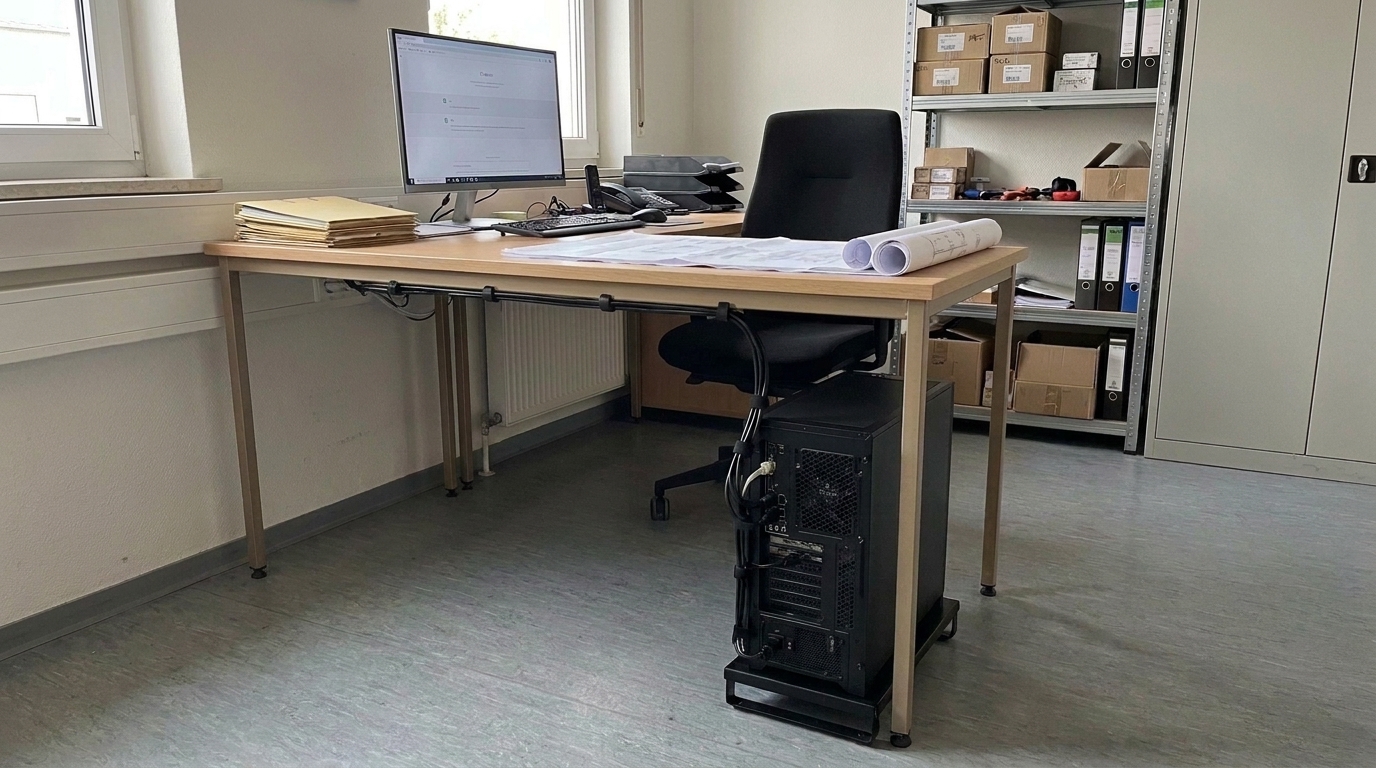 Lokale KI-Workstation in einem Handwerksbüro